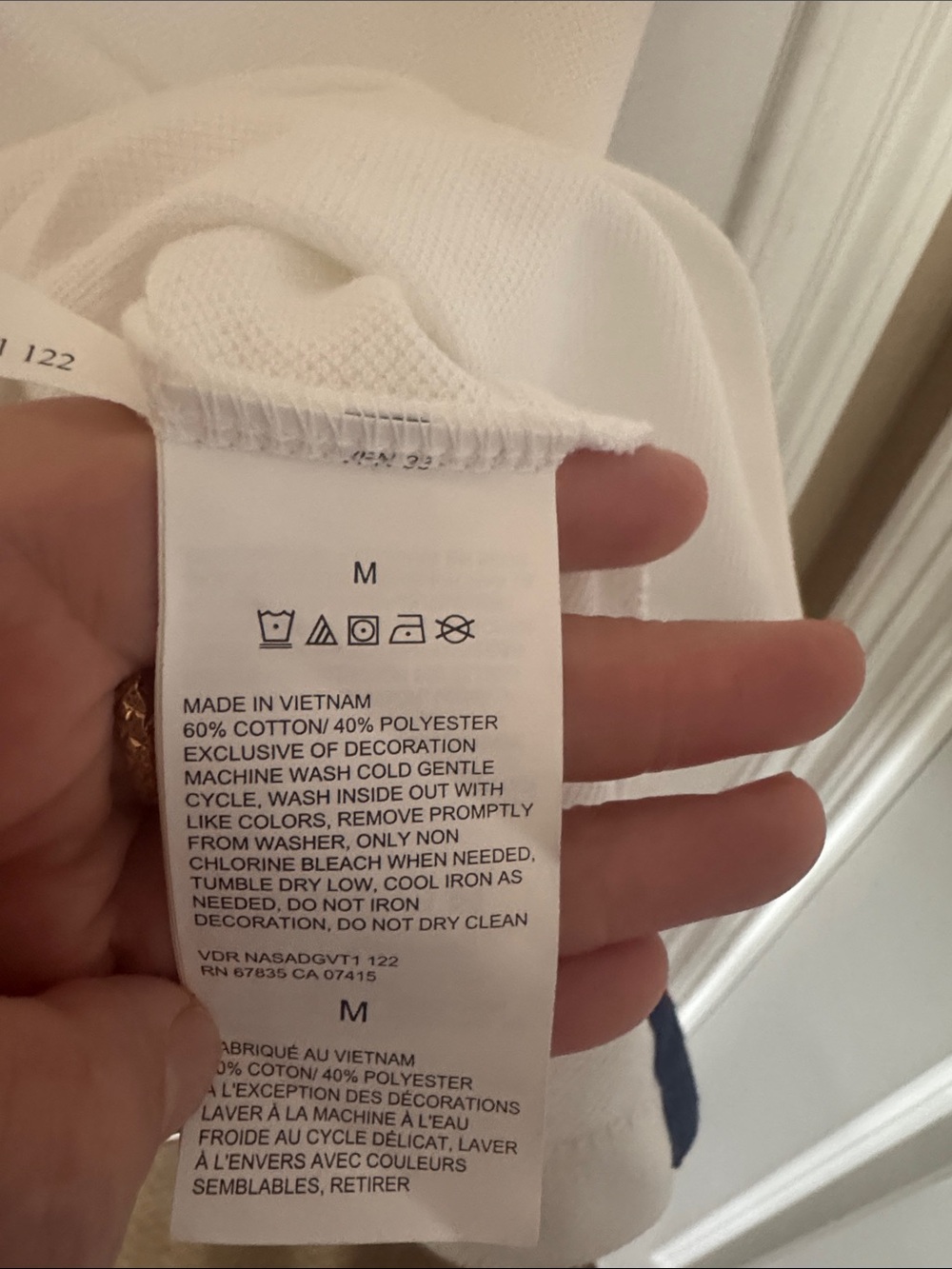 Nautica White Polo with Navy and Yellow Stripes size M - Picture 5 of 5